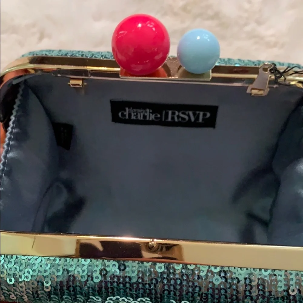 Charming Charlie RSVP Sequin Clutch with Eye Design NWT